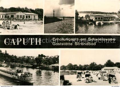 Caputh Gaststaette Strandbad Erholungsort am Schwielowsee Fahrgastschiff Handabz