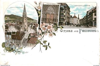 Freiburg Breisgau Muenster Schlossberg Muenster Portal Martinstor Kaiserstrasse