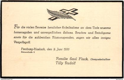 Freiburg-Haslach - Todesmeldung