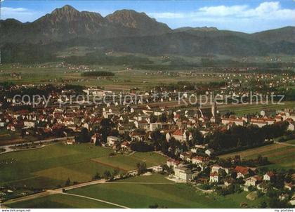 Freilassing mit Hochstaufen und Zwiesel Chiemgauer Alpen Fliegeraufnahme