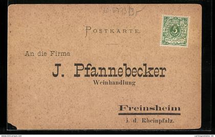 AK Freinsheim / Pfalz, Weinhandlung J. Pfannebecker