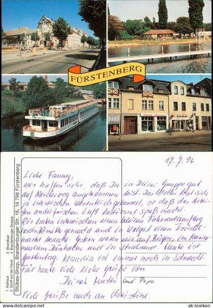 Fürstenberg/Havel Rathaus, Schiff, Strandbad, Brandenburger Straße 1996