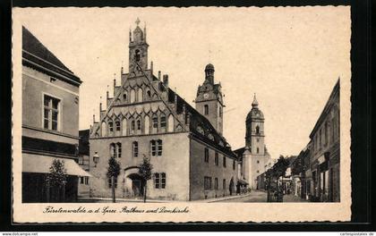 AK Fürstenwalde /Spree, Rathaus und Domkirche