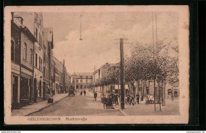 AK Geilenkirchen, Marktstrasse mit Einwohnergruppe
