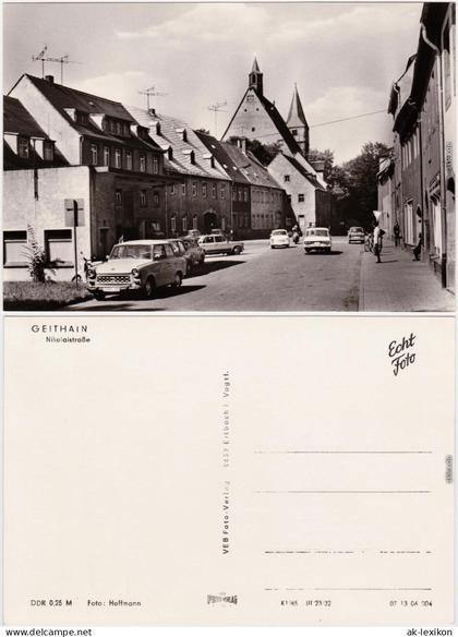 Foto Ansichtskarte Geithain Nikolaistraße 1985