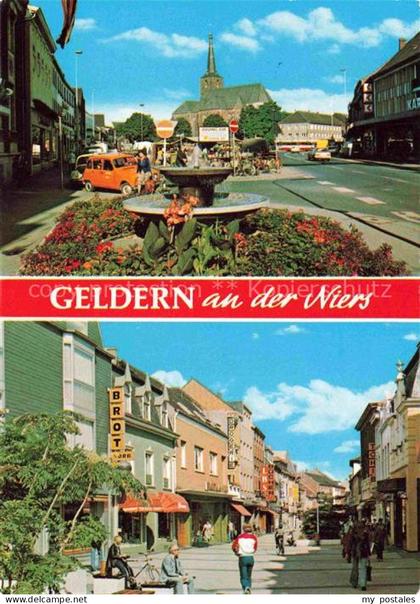 Geldern NRW Brunnen Strassenpartie Kirche Fussgaengerzone