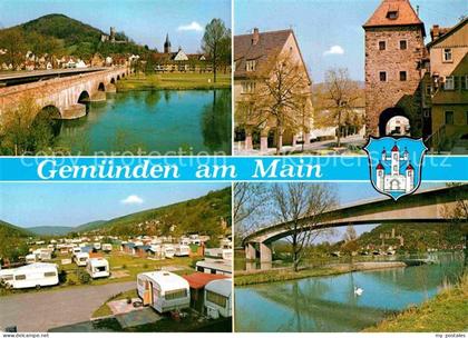 Gemuenden Main Bruecke Campingplatz Turm