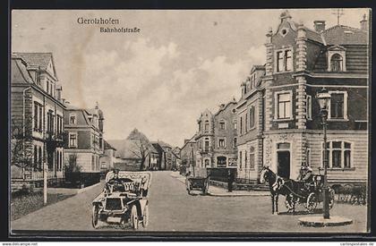 AK Gerolzhofen, Bahnhofstrasse mit Pferdewagen