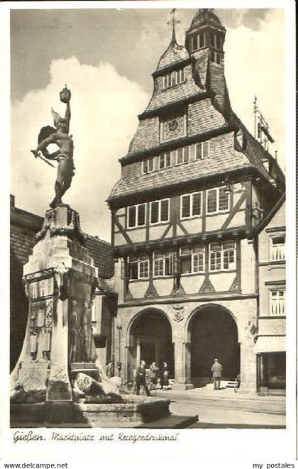 Giessen Lahn Giessen Marktplatz Denkmal x 1957
