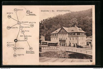AK Glashütte i. Sa., Stadthotel zur Post, Inh. A. Rauscher