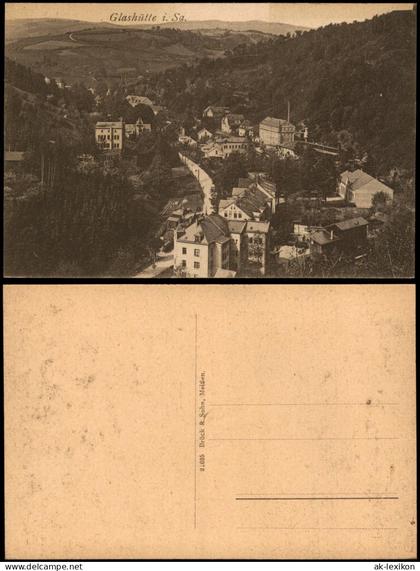 Ansichtskarte Glashütte Stadt Fabriken 1920