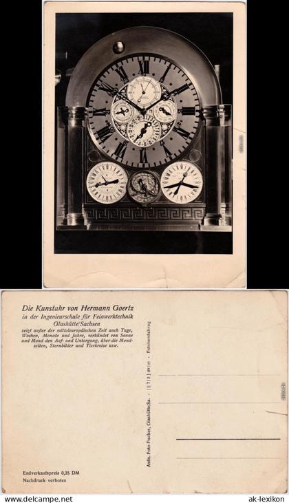 Glashütte  Kunstuhr von Hermann Goertz in der I-Schule Feinwerktechnik 1961