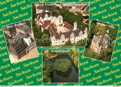 Glauchau Schloss Vorder und Hinter Glauchau Hist Rathaus Gruendelpark Bergers Vi