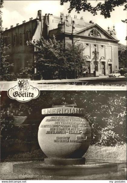 Goerlitz Sachsen Kulturstaette Stadthalle Gedenkstein 15ter Meridian