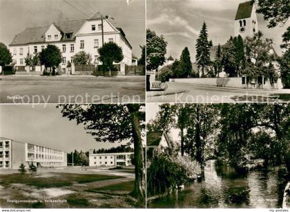 Graefelfing Rathaus Kirche Gymnasium Volksschule Partie an der Wuerm