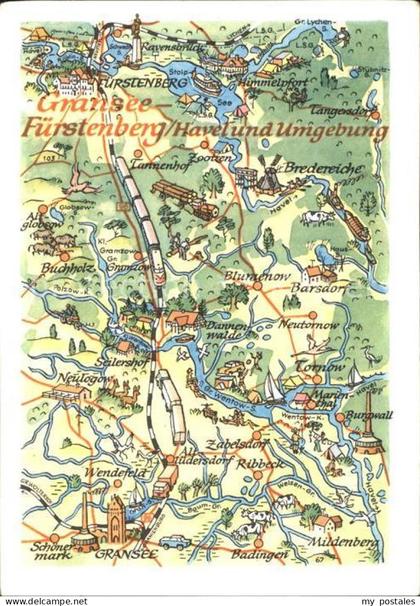 Gransee Fuerstenberg Havel und Umgebung Landkarte