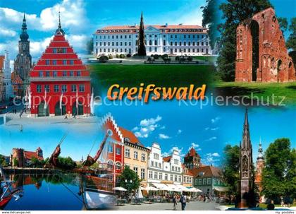 Greifswald Rathaus Marktplatz Klosterruine Eldena Klappbruecke