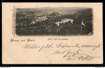 AK Greiz, Ortsansicht vom Hirschstein