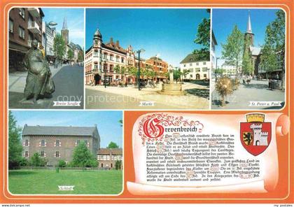 Grevenbroich NRW Breite Strasse Statue Markt St. Peter und Paul-Kirche Schloss H