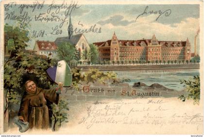 Gruss aus St. Augustin - Grimma - Litho