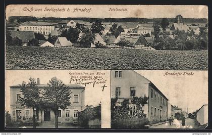 AK Seeligstadt / Grossharthau, Ortsansicht, Restauration zur Börse, Arnsdorfer Strasse