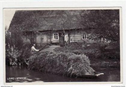 39021417 - Leipe im Spreewald mit Partie bei der Ernte gelaufen von 1937. Leichter Bug oben links und rechts, kleiner K