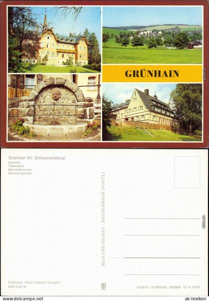 Grünhain  Beierfeld Kurheim, Teilansicht, Mönchsbrunnen, Genesungsheim 1983