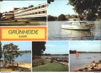 Gruenheide Mark Erholungsheim am Werlsee Motorboot Peetzsee Strandpartien