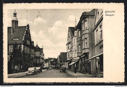AK Gütersloh, Königstrasse mit Geschäften