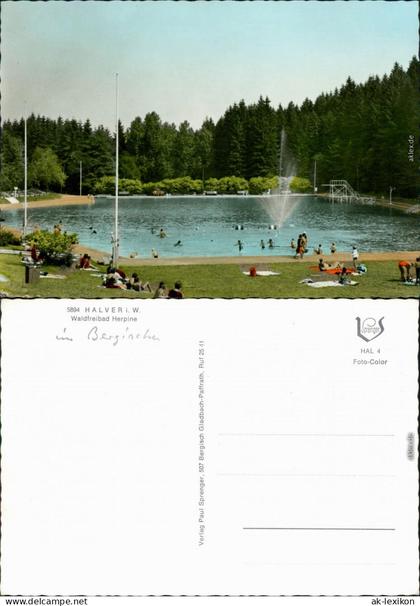 Ansichtskarte Halver Waldfreibad Herpine 1985
