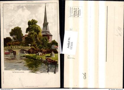 187695,Litho AK Hamburg Winterhude Kirchenturm