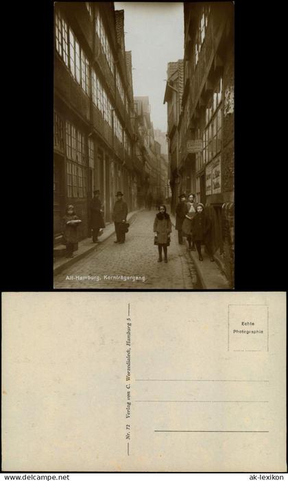 Ansichtskarte Hamburg Kornträgergang - Kinder Tabakwarenhandling Kinder 1928