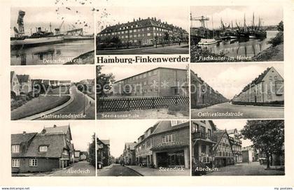 Finkenwerder Deutsche Werft Fischkutter Hafen Seemannschule Auedeich