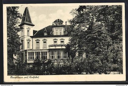 AK Coppenbrügge /Hameln-Pyrmont, Sanatorium Lindenbrunn am Ith, Haupthaus mit Einfahrt