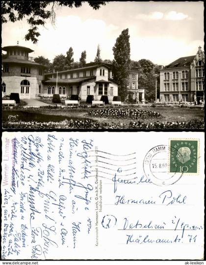 Ansichtskarte Hamm (Westfalen) Kurhaus Badehaus 1960