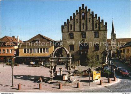 Hammelburg Marktplatz mit Rathaus Brunnen