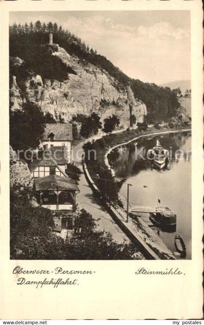 Hann. Muenden Oberweser Personen Dampfschiffahrt Steinmuehle