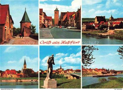 Hassfurt Main Bayern Turm Ortspartien Statue
