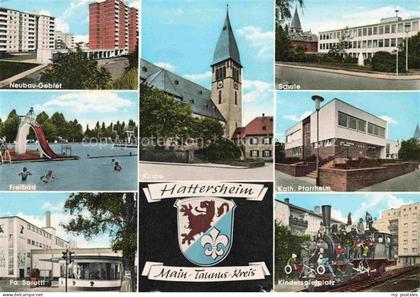 Hattersheim Main Neubaugebiet Kirch Schule Kath Pfarrheim Freibad Fa Sarotti Kin