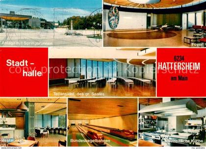 Hattersheim Main Stadthalle Springbrunnen Foyer Saal Restaurant Bundeskegelbahn