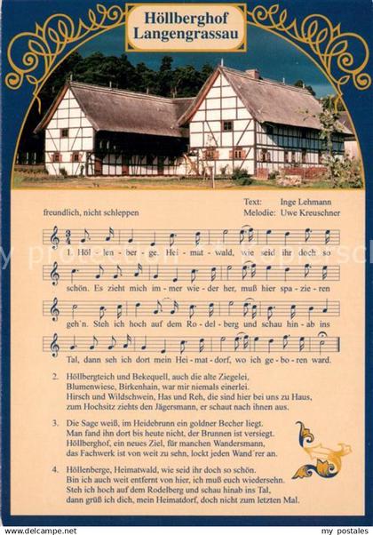 Langengrassau Hoellberghof Lied Noten Widmung zum 1. Hoellberghof-Fest 1993 Gesa