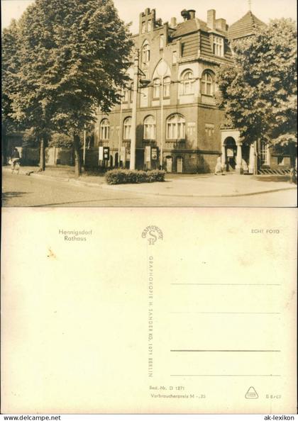 Ansichtskarte Hennigsdorf Stadtpartie Rathaus 1969