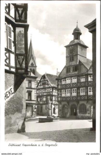 Heppenheim Bergstrasse Heppenheim Marktplatz Rathaus Brunnen