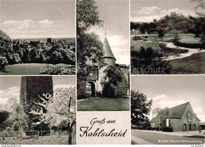 Kohlscheid Herzogenrath NRW Teilansichten Schlossturm Park Kirche Maria Heimsuch