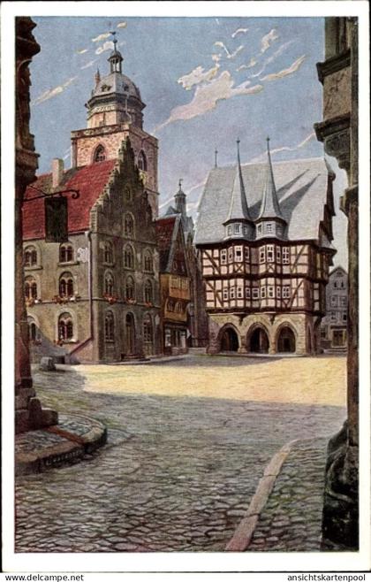 Artiste CPA Lindegreen, Alsfeld im Vogelsbergkreis, Marktplatz