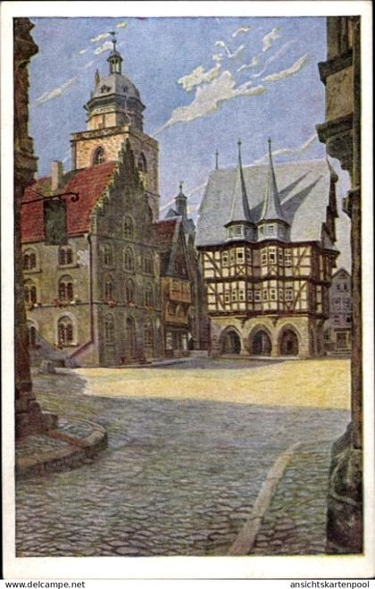 Artiste CPA Lindegreen, Alsfeld im Vogelsbergkreis, Marktplatz