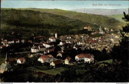 CPA Bad Orb im Main Kinzig Kreis Hessen, Blick vom Wintersberg aus auf den Ort