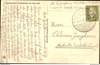 CPA Bad Orb im Main Kinzig Kreis Hessen, Durchblick zum Kinderdorf Wegscheide