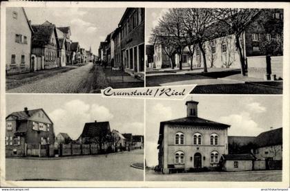 CPA Crumstadt Riedstadt Hessen, Straßenpartie, Rathaus, Schreibwaren