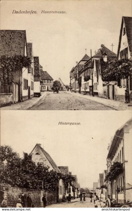CPA Dudenhofen (Kreis Offenbach) Rodgau in Hessen, Hauptstraße, Hintergasse, Gebäude